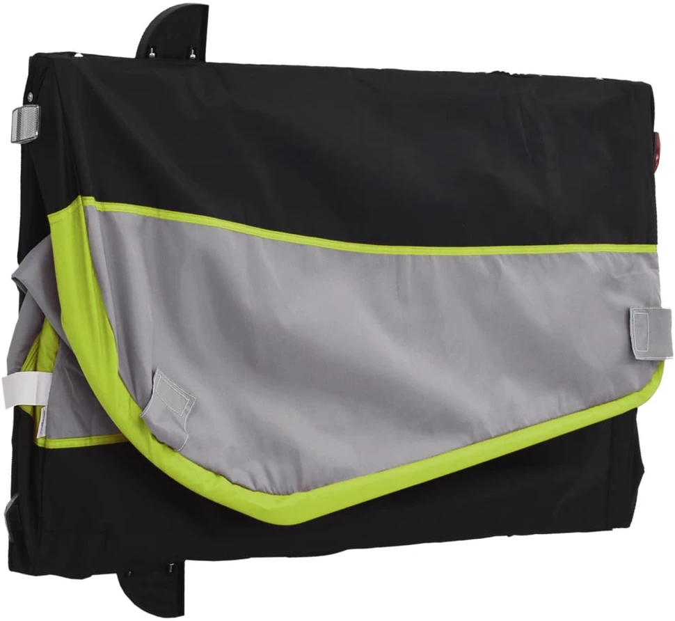 Dviračio priekaba, juodos ir žalios spalvos, 45kg, geležis