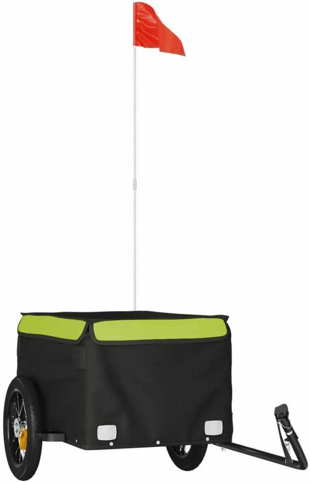 Krovininė dviračio priekaba, juoda ir žalia, 30kg, geležis