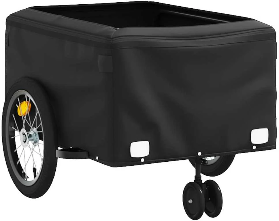 Dviračio priekaba, juodos ir žalios spalvos, 45kg, geležis