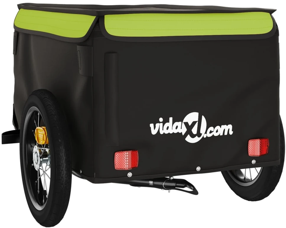 Krovininė dviračio priekaba, juoda ir žalia, 30kg, geležis