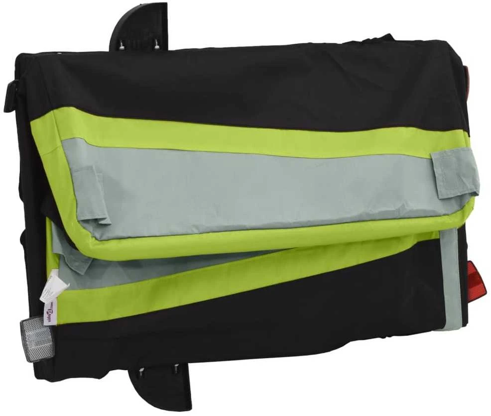 Dviračio priekaba, juodos ir žalios spalvos, 45kg, geležis