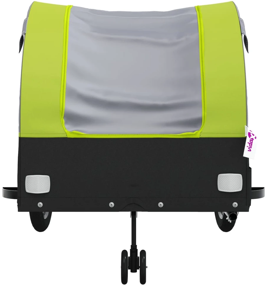 Dviračio priekaba, juodos ir žalios spalvos, 45kg, geležis