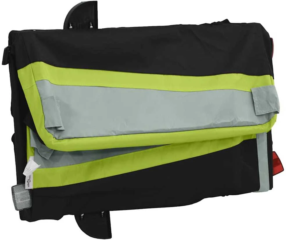 Dviračio priekaba, juodos ir žalios spalvos, 45kg, geležis