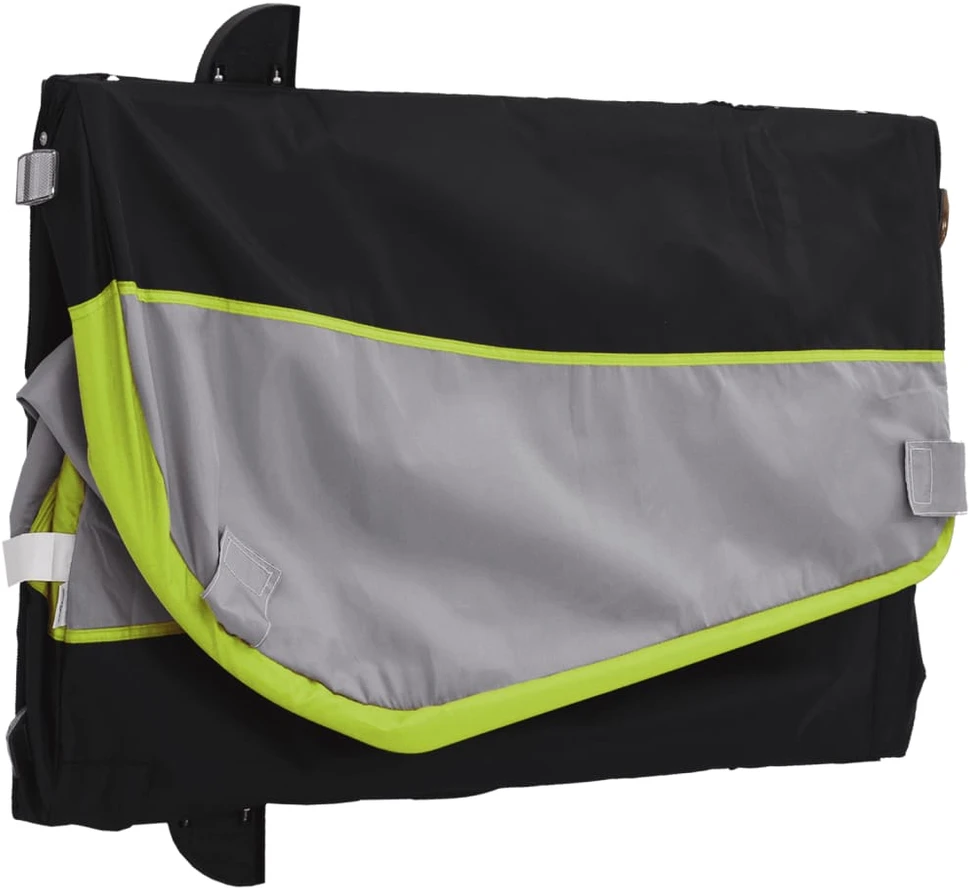 Dviračio priekaba, juodos ir žalios spalvos, 30kg, geležis