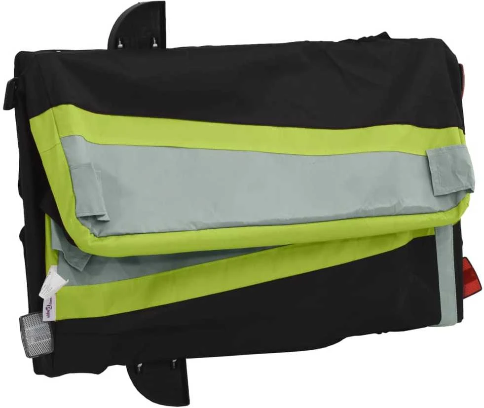 Dviračio priekaba, juodos ir žalios spalvos, 30kg, geležis