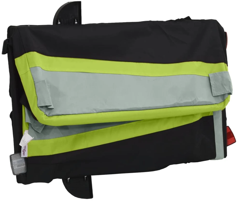 Dviračio priekaba, juodos ir žalios spalvos, 45kg, geležis