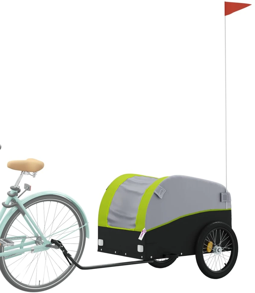Krovininė dviračio priekaba, juoda ir žalia, 45kg, geležis
