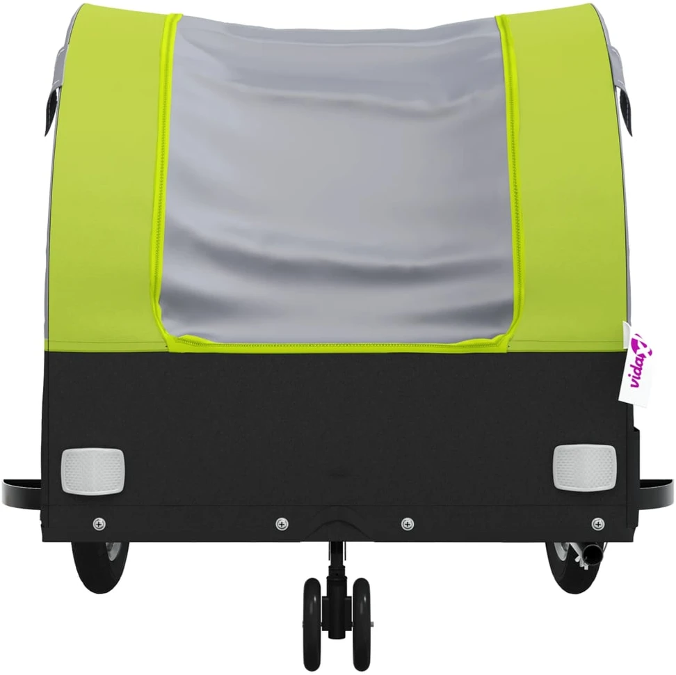 Dviračio priekaba, juodos ir žalios spalvos, 30kg, geležis