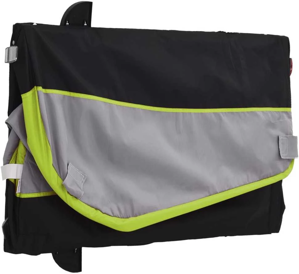 Dviračio priekaba, juodos ir žalios spalvos, 30kg, geležis