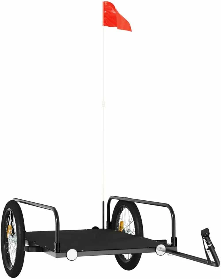 Dviračio priekaba, juodos spalvos, 135x70x37cm, geležis