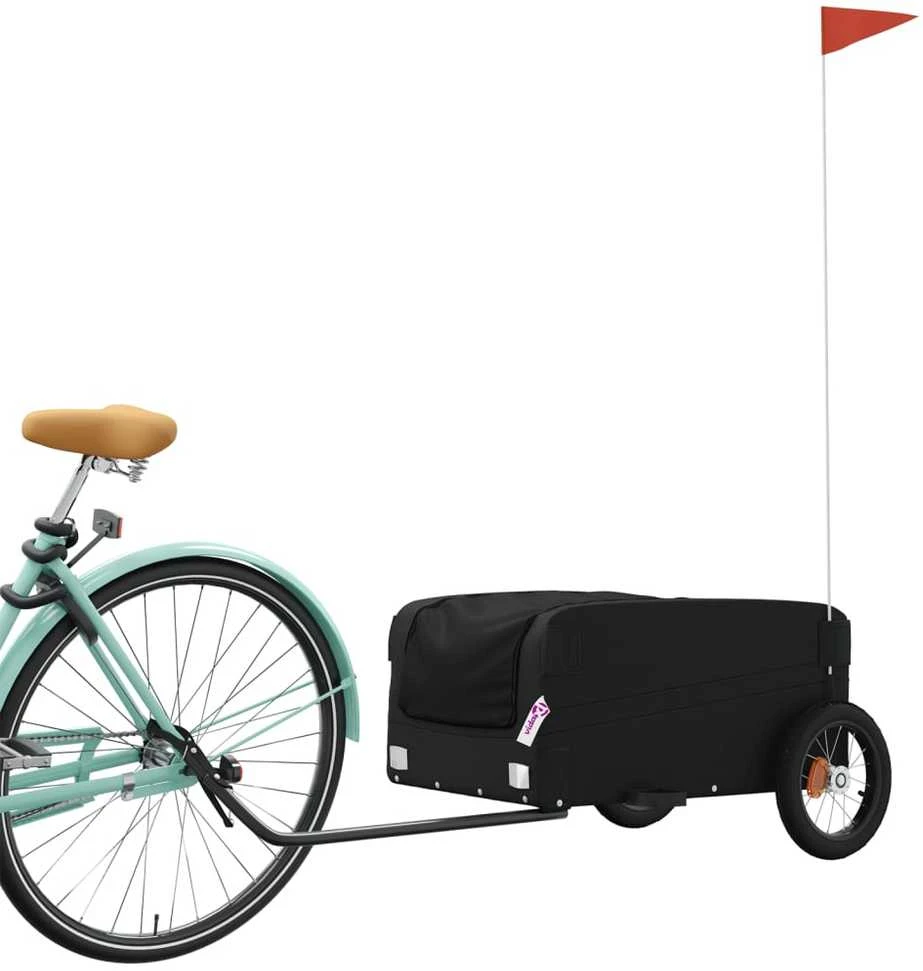 Dviračio priekaba, juodos spalvos, 30kg, geležis
