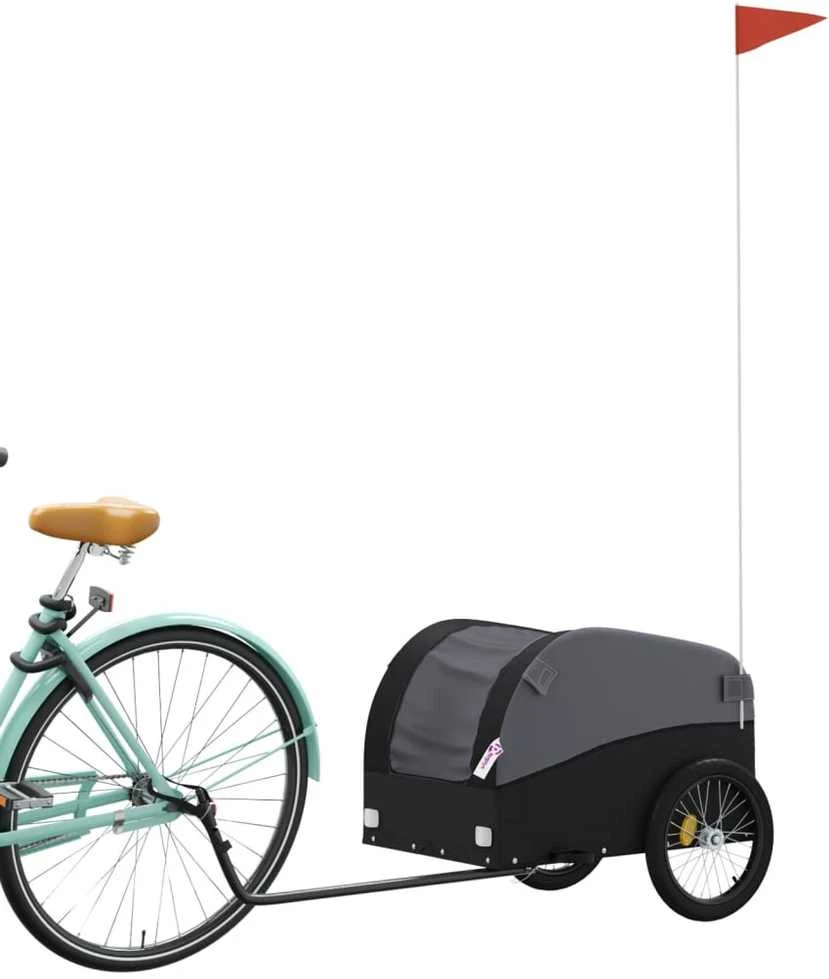 Dviračio priekaba, juodos spalvos, 30kg, geležis