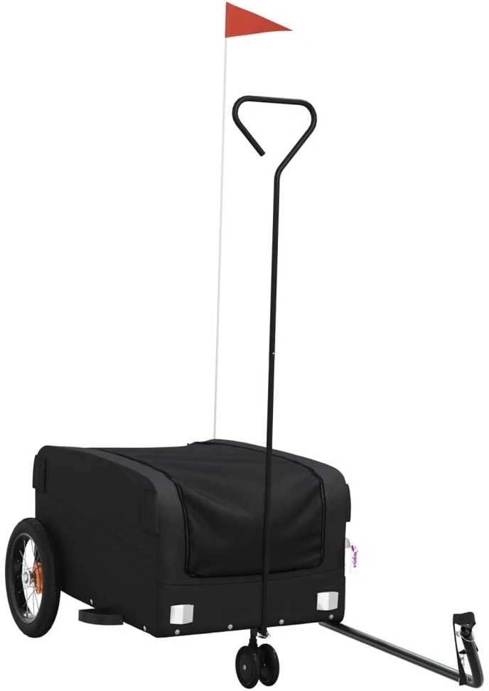 Dviračio priekaba, juodos spalvos, 30kg, geležis