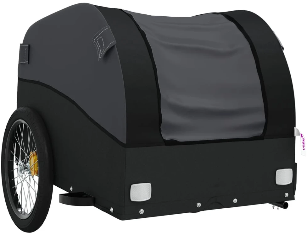 Dviračio priekaba, juodos spalvos, 30kg, geležis