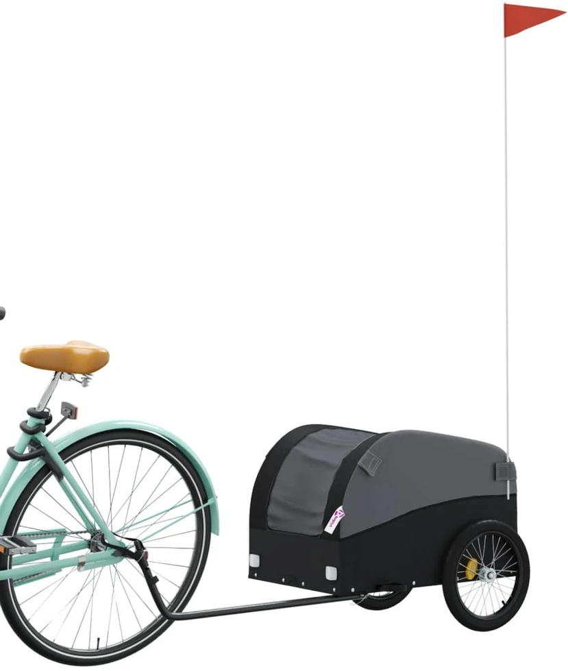 Dviračio priekaba, juodos spalvos, 30kg, geležis