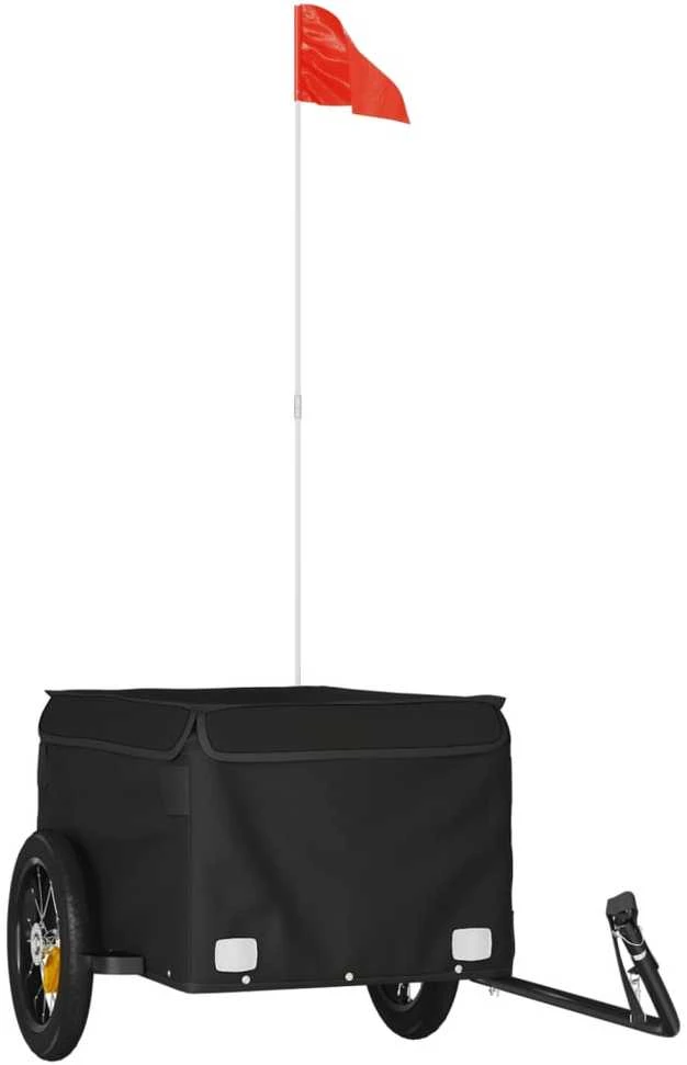Dviračio priekaba, juodos spalvos, 30kg, geležis