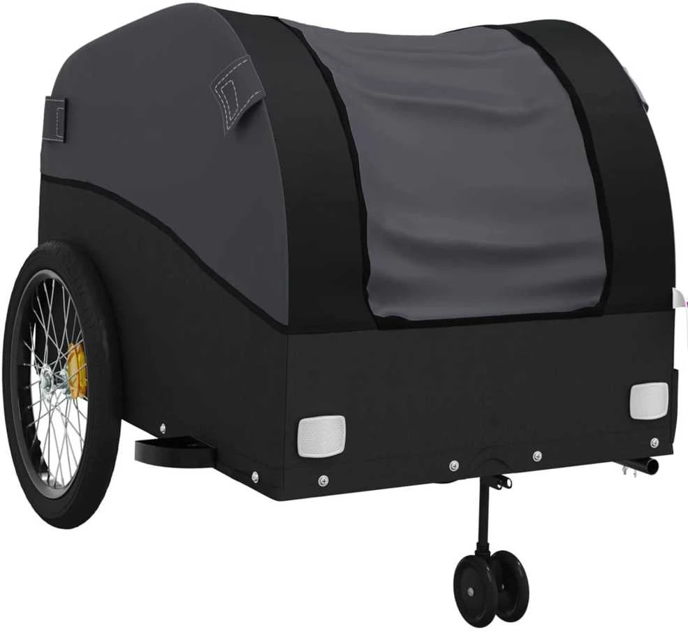 Dviračio priekaba, juodos spalvos, 45kg, geležis