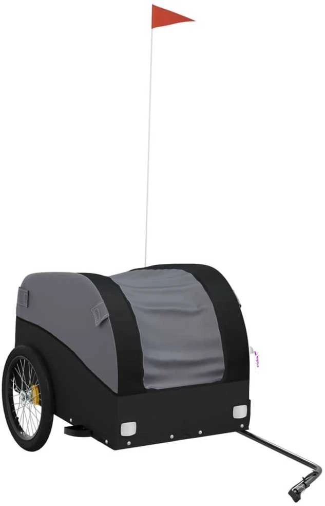 Dviračio priekaba, juodos spalvos, 45kg, geležis
