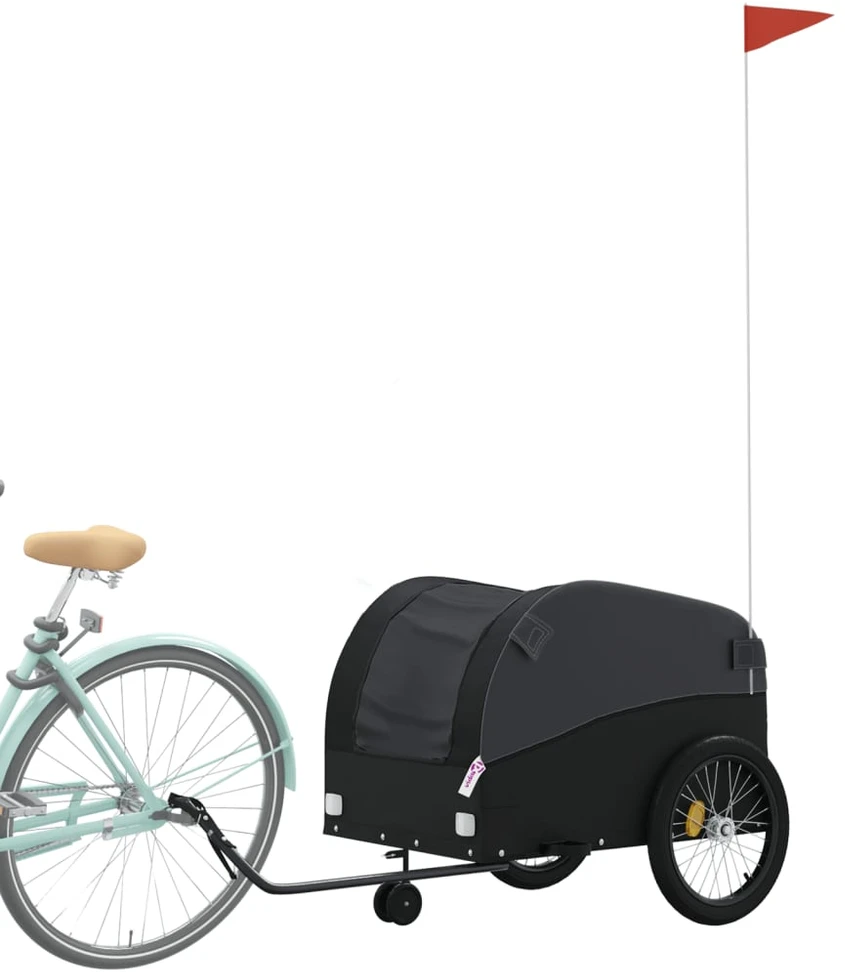 Dviračio priekaba, juodos spalvos, 45kg, geležis