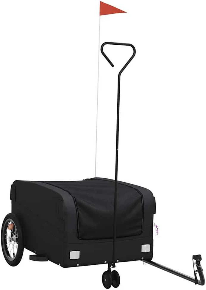 Dviračio priekaba, juodos spalvos, 45kg, geležis