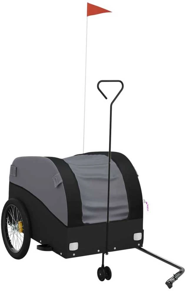 Dviračio priekaba, juodos spalvos, 45kg, geležis