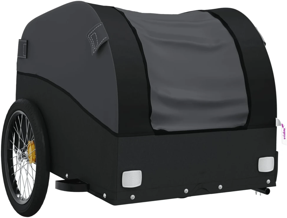Dviračio priekaba, juodos spalvos, 45kg, geležis