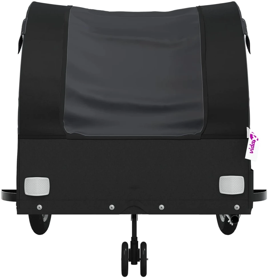Dviračio priekaba, juodos spalvos, 45kg, geležis