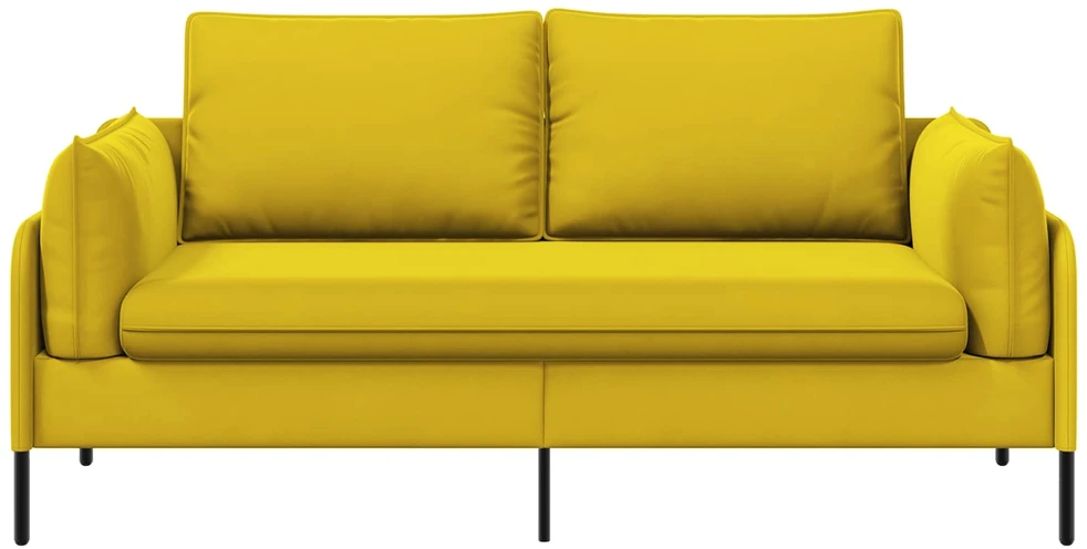 Dvitaškė sofa 2 vietos Geltona 188 x 81 x 89 cm Aksomas
