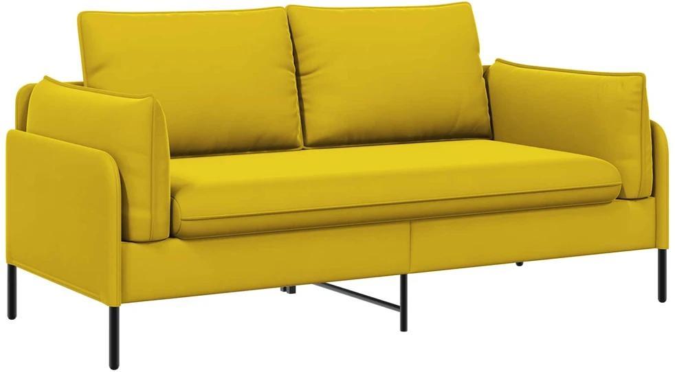 Dvitaškė sofa 2 vietos Geltona 188 x 81 x 89 cm Aksomas