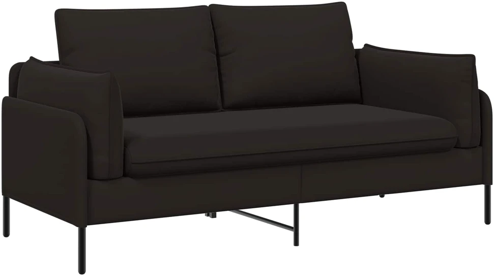 Dvitaškė sofa 2 vietos Juoda 188 x 81 x 89 cm Aksomas