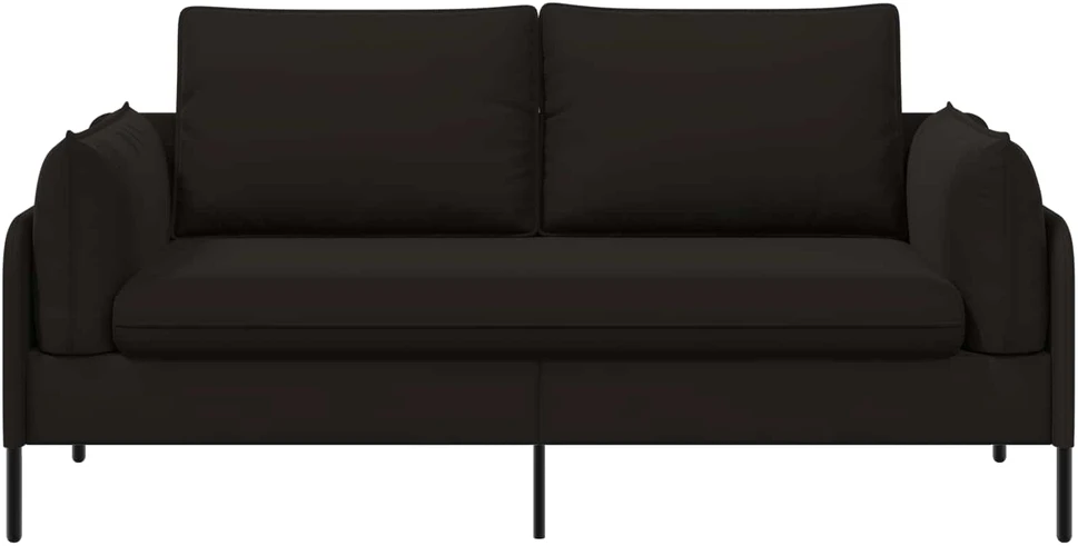Dvitaškė sofa 2 vietos Juoda 188 x 81 x 89 cm Aksomas