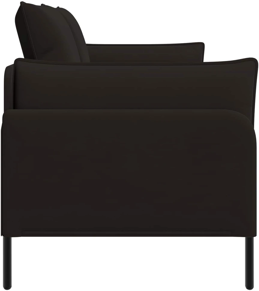 Dvitaškė sofa 2 vietos Juoda 188 x 81 x 89 cm Aksomas