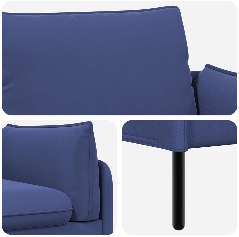 Dvitaškė sofa 2 vietos Policijos mėlyna 188 x 81 x 89 cm