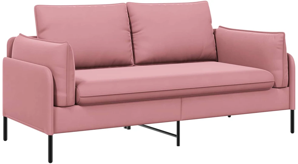 Dvitaškė sofa 2 vietos Rožinė 188 x 81 x 89 cm Aksomas