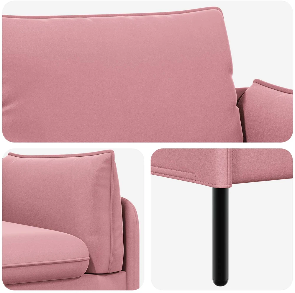 Dvitaškė sofa 2 vietos Rožinė 188 x 81 x 89 cm Aksomas