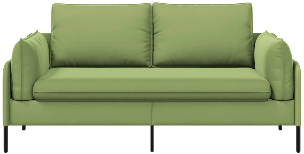 Dvitaškė sofa 2 vietos Šviesiai žalia 188 x 81 x 89 cm Aksomas