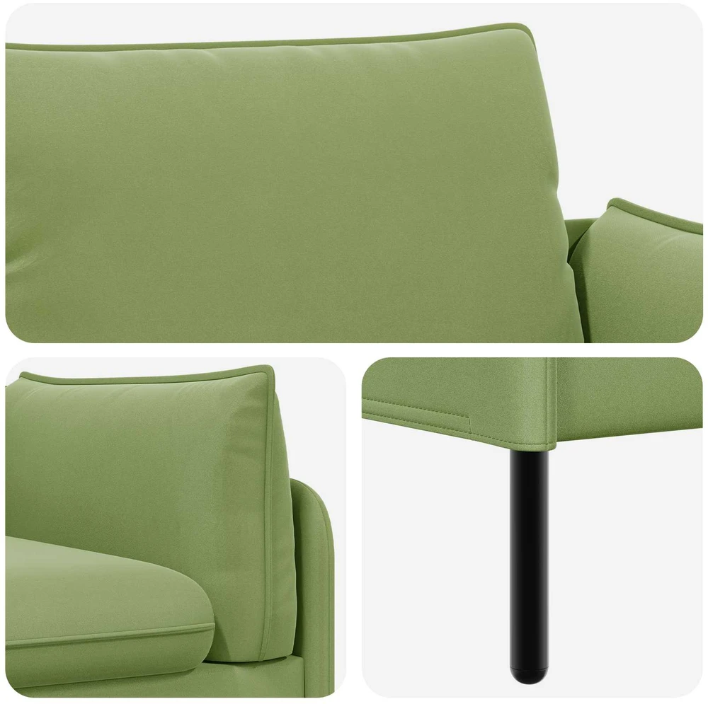 Dvitaškė sofa 2 vietos Šviesiai žalia 188 x 81 x 89 cm Aksomas