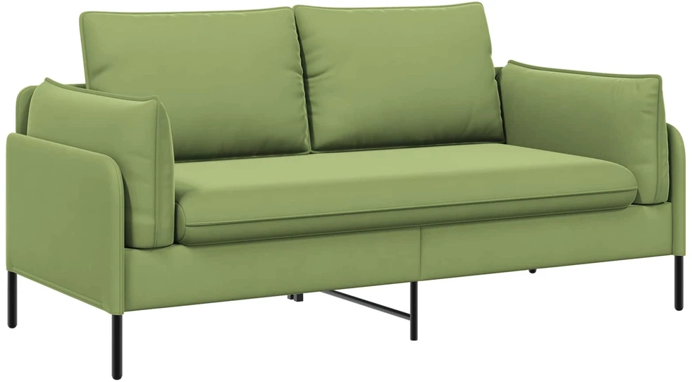 Dvitaškė sofa 2 vietos Šviesiai žalia 188 x 81 x 89 cm Aksomas