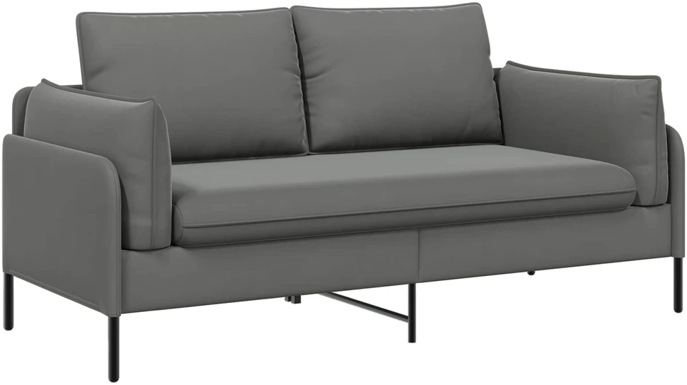 Dvitaškė sofa 2 vietos Tamsiai pilka 188 x 81 x 89 cm Aksomas