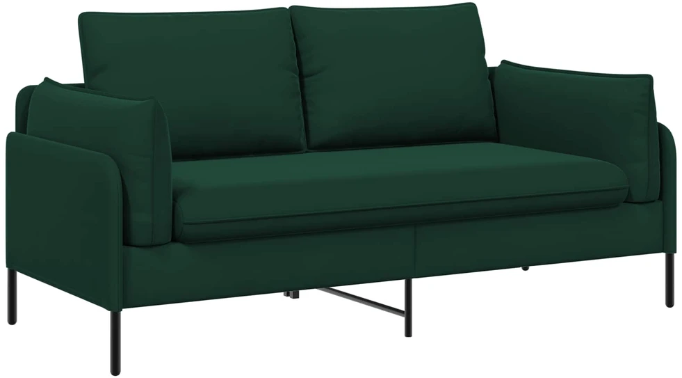 Dvitaškė sofa 2 vietos Tamsiai žalia 188 x 81 x 89 cm Aksomas
