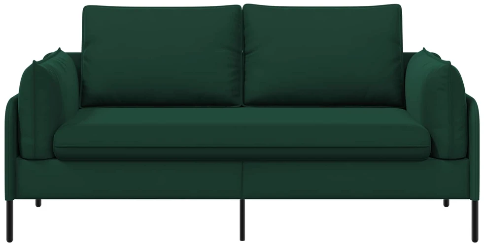 Dvitaškė sofa 2 vietos Tamsiai žalia 188 x 81 x 89 cm Aksomas