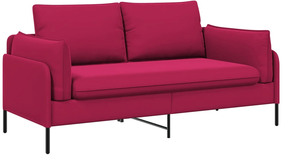 Dvitaškė sofa 2 vietos Vyno raudona 188 x 81 x 89 cm Aksomas