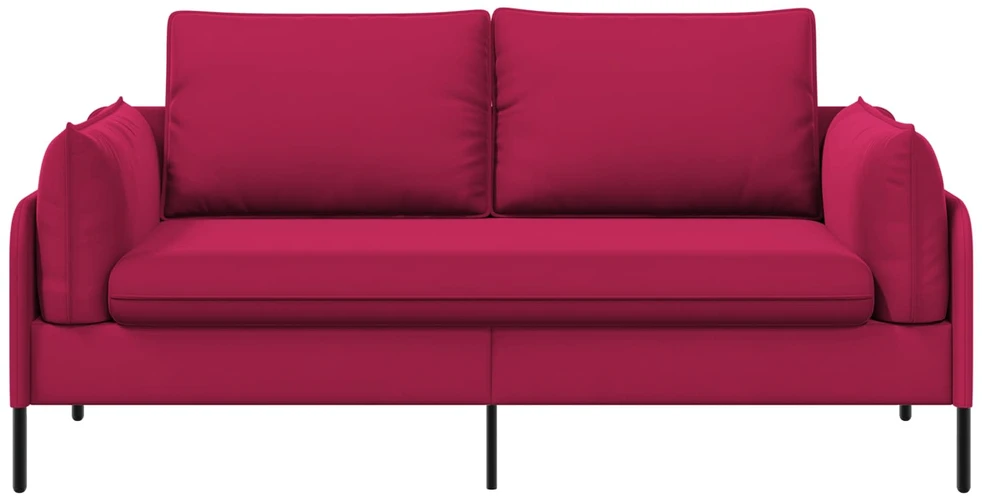 Dvitaškė sofa 2 vietos Vyno raudona 188 x 81 x 89 cm Aksomas
