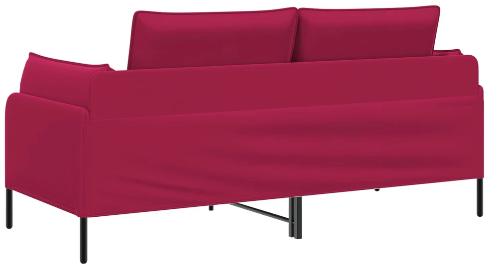 Dvitaškė sofa 2 vietos Vyno raudona 188 x 81 x 89 cm Aksomas