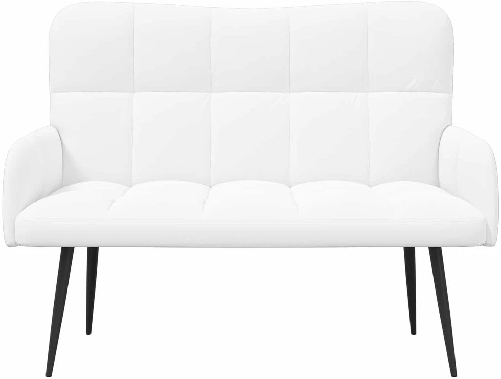 Dvitaškė sofa Balta 115 x 61 x 87 cm Audinys
