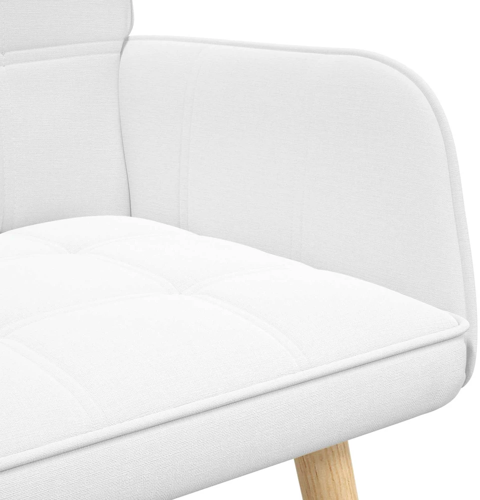 Dvitaškė sofa Balta 115 x 61 x 87 cm Audinys