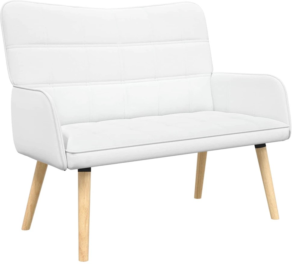 Dvitaškė sofa Balta 115 x 61 x 87 cm Audinys