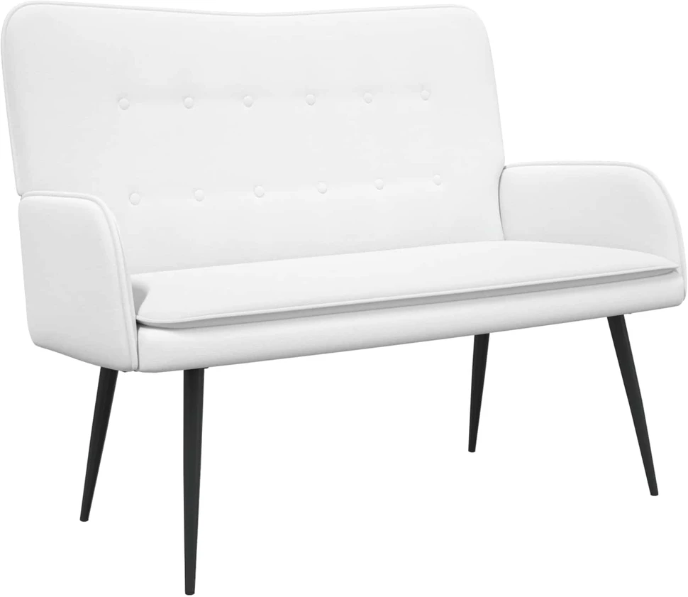 Dvitaškė sofa Balta 115 x 61 x 87 cm Audinys