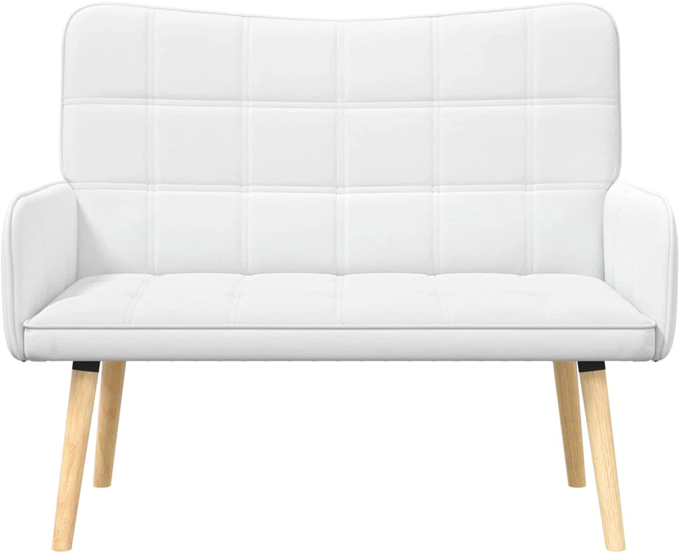 Dvitaškė sofa Balta 115 x 61 x 87 cm Audinys