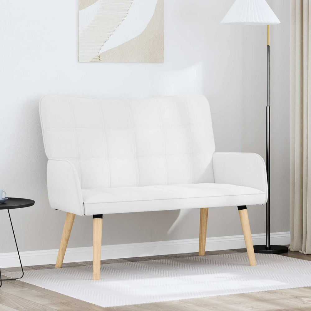 Dvitaškė sofa Balta 115 x 61 x 87 cm Audinys